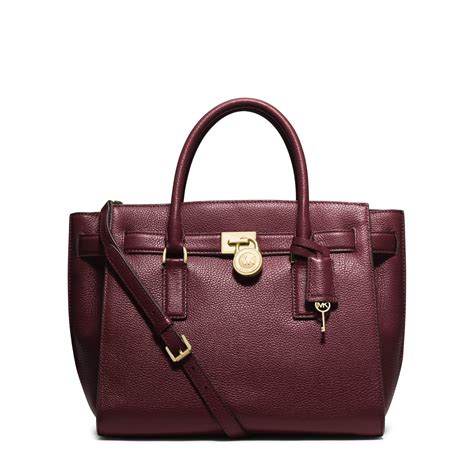 michael kors hamilton traveler merlot|Michael Kors leather satchel.